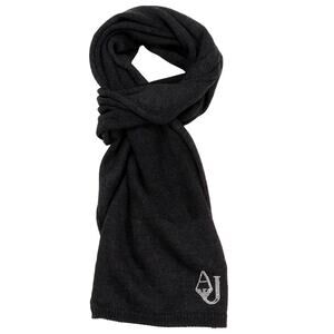 Armani Jeans Scarf Black Knit Studded Logo Made in Italy Women's NWT $110